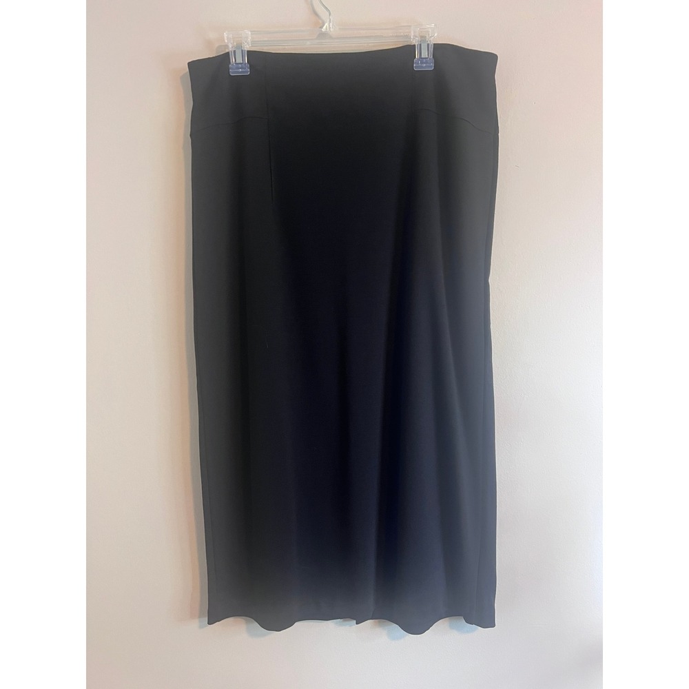 Cato Womens Black Stretch Knit Maxi Skirt Large Solid Casual Professional L